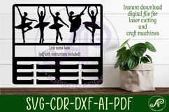Ballerina Theme Medal Holder Name svg laser cut Product Image 2