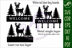 White tail Deer Key holder designs for wood and metal Product Image 2