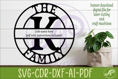 Monogram Family Letter K Name Sign SVG Product Image 2