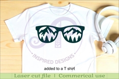 Sunglasses mountains scene laser cut wall sign Product Image 2