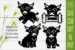 Cute Highland Cow Silhouettes SVG Farm Animal 3 Product Image 2