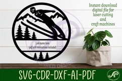 Male Ski Jump wall sign, Skier laser cut sign Product Image 2
