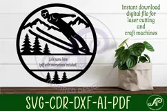 Male Ski Jump wall sign, Skier laser cut sign Product Image 2