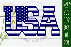 USA flag letter wall sign design laser cut Product Image 2