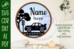 Car layered personalized name wall art sign, SVG file Product Image 2