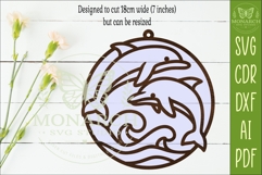 Dolphin Suncatcher SVG | Ocean Window Hanger Laser Cut File Product Image 2