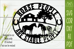 Horse People Are Stable People SVG Oval Wall Sign Laser Cut Product Image 2