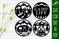 Camper Coasters, laser cut out camping, mountains designs 2 Product Image 2