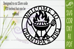Welcome To Grandpa’s BBQ SVG. Grill Wall Sign Laser Cut Product Image 2