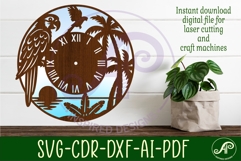 Parrot bird clock wall clock laser cut files Product Image 2