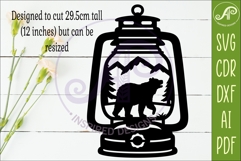 Camping Lantern Scene Bear Wall Sign Product Image 2