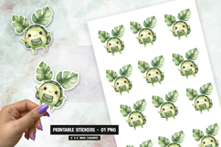 Nature-Themed Twin Leaf Baby Sticker Sublimation PNG Product Image 1
