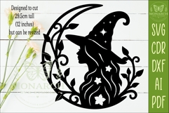 Forest Witch Crescent Moon SVG, Laser Cut Wall Art, Cottage Product Image 2