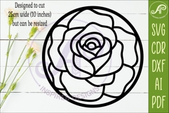 Rose Flower Wall Art SVG | Round Floral Laser Cut File Product Image 2