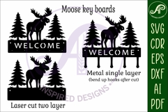 Moose Key holder designs for wood and metal Product Image 2