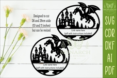 Personalized Dragon Castle Name Sign SVG, Fantasy Nursery Product Image 2
