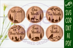 Woodland themed Baby monthly milestone discs SVG forest Product Image 2