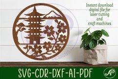 Japanese pagoda wall art sign, SVG file Product Image 5