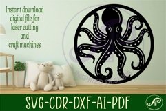 Octopus wall art sign, SVG file Product Image 2