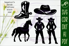 Western, Cowboy Cowgirl silhouettes Bundle x 20 Product Image 5