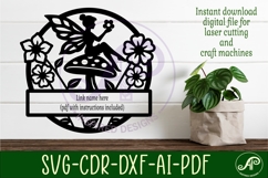 Fairy Name Sign SVG, Mushroom Fairy Nursery Sign Product Image 2