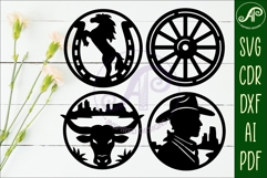 Western Cowboy Coasters SVG, Ranch Rodeo theme 3 Product Image 2