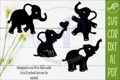 Cute Elephant SVG Laser Cut Files Animal Silhouette 2 Product Image 2