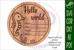 Ocean animals themed Baby monthly milestone discs SVG laser Product Image 2