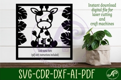 Giraffe name wall art sign or card Product Image 2