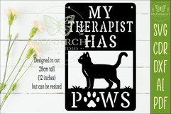 My Therapist Has Paws Cat Wall Sign SVG | Funny Cat Lover Product Image 2
