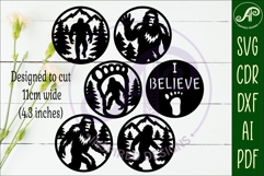 Bigfoot Coasters, laser cut out coaster files Product Image 2