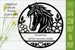 Personalized Floral Horse Name Sign SVG, Custom Stable Decor Product Image 2