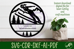 Female Ski Jump wall sign, Skier laser cut sign Product Image 2