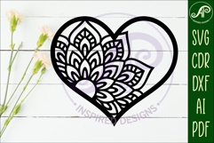 Mandala heart wall sign, SVG file 1 Product Image 2