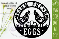 Farm Fresh Eggs Chicken Sign SVG, Rustic Farmhouse Hen Laser Product Image 2