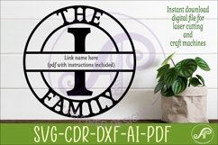 Monogram Family Letter I Name Sign SVG Product Image 2
