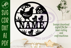 Chickens on the farm name sign design for laser cutting Product Image 2