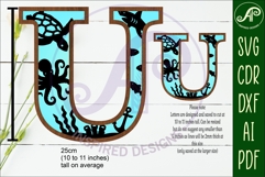 Ocean Large U wall Letter 3 layer sign Product Image 2