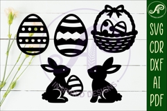Spring / Easter silhouettes laser cut outs SVG 1 Product Image 2