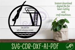 High Dive male name sign design for laser cutting Product Image 2