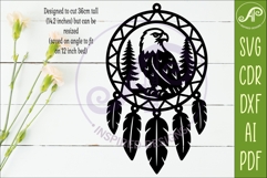 Eagle Dreamcatcher Laser Cut File, Wild Animal Wall Art SVG Product Image 2