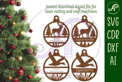 Deer and Duck Hunters personalized Christmas Ornament SVG Product Image 2