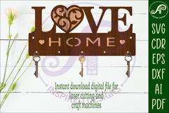 Love word Key holder designs for wood and metal Product Image 2