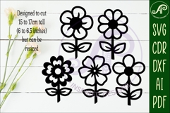 Flower Silhouette Cut out designs 2 Product Image 2