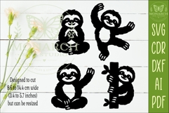 Cute Sloth Silhouette designs for laser cut and crafts 2 Product Image 2