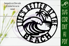 Life’s Better at the Beach SVG, Coastal Wave Wall Art Laser Product Image 2