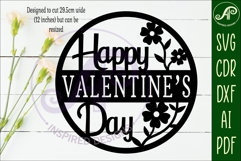 Happy Valentines day wall sign, SVG file. Product Image 2