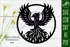 Phoenix Bird on fire wall art sign, SVG file. Fire bird Product Image 2
