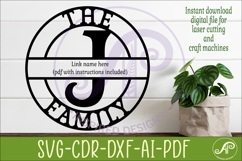 Monogram Family Letter J Name Sign SVG Product Image 2
