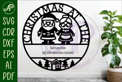 Christmas at the Family name sign laser cut Santa and Mrs C Product Image 2